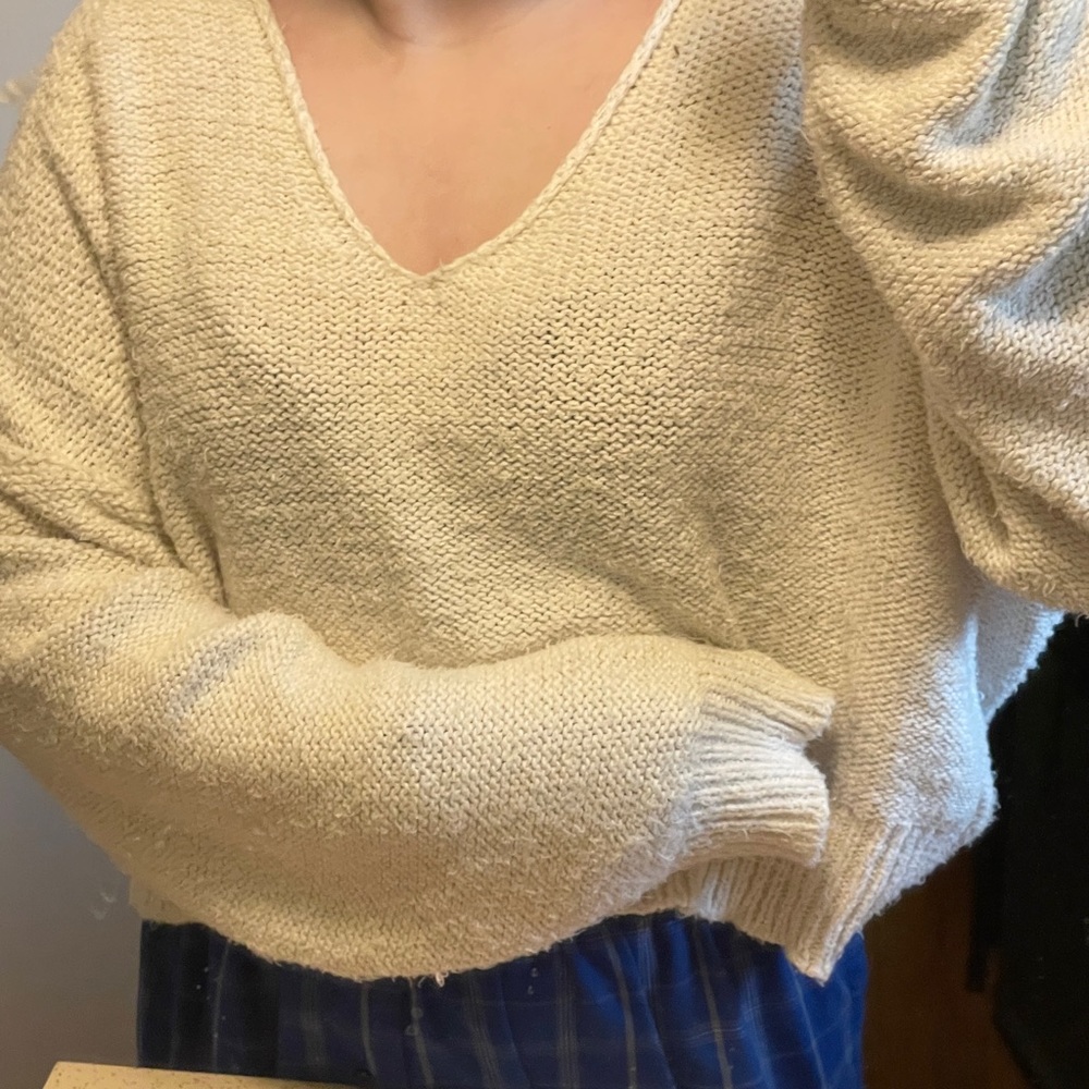 free people cream sweater!